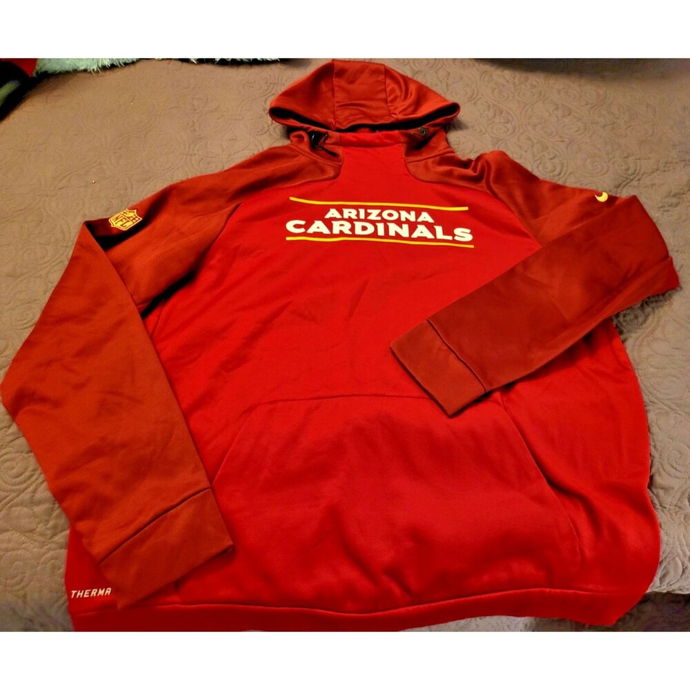 Nike Arizona Cardinals Hoodie Men Sz XL Red Sweatshirt Pullover Therma Fit MINT!